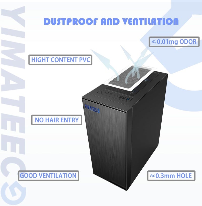YIMATEECO فلتر غبار PC 360 مم × 120 مم فلتر شبكي مغناطيسي لمروحة تبريد الكمبيوتر/مزود الطاقة/الموجهات، غطاء فلتر تهوية مضاد للغبار لشاشة صندوق PC (PVC، 120 * 360 مم، 2 قطعة، أبيض) - Image 4